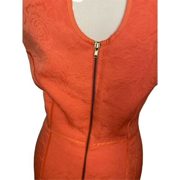 NWT $129 Tahari Sleeveless Floral Print Sheath Dress Orange Size 4 - Picture 6 of 9
